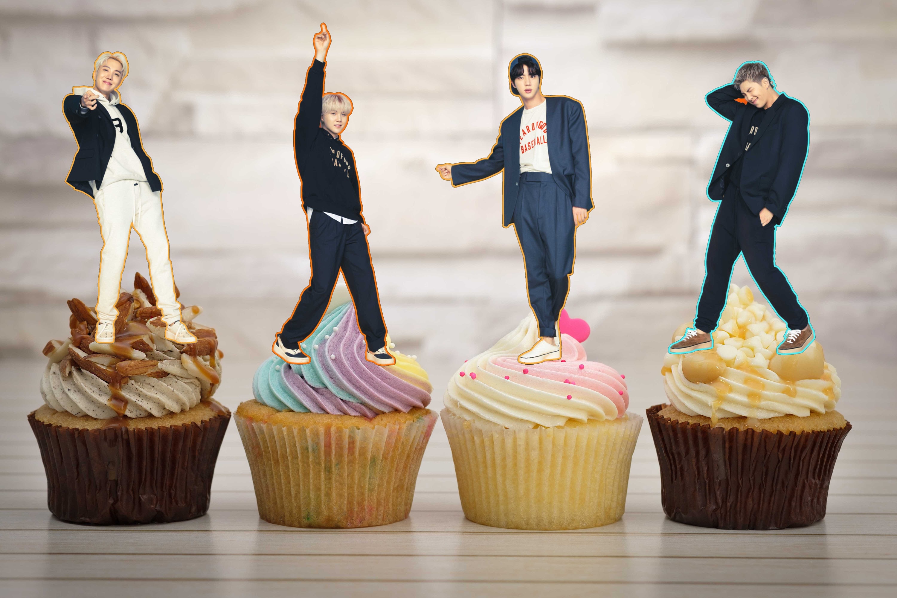 bts permission to dance cupcake toppers stickers pdf instant etsy new zealand