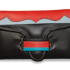 BlackGenuine Leather Wallet / Envelope Genuine Leather Wallet / Multi Service Genuine Leather Wallet / Leather Purse / Women's wallet