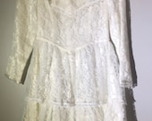 Gunne Sax,Jessica McClintock Girls sz 8 Lace Victorian Dress,Girls dress,made in USA,lace dress