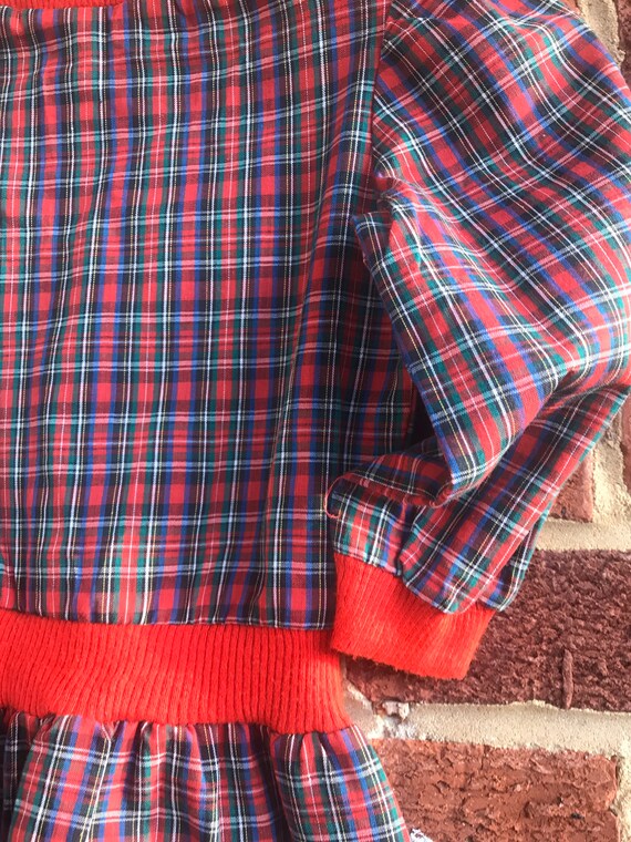 Vintage 80s plaid boatneck toddler dress/Topper/ … - image 3