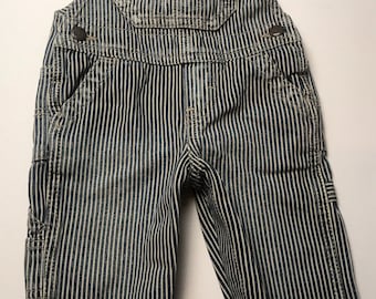 Oshkosh 6 month conductor train overalls,blue and white striped overalls,Oshkosh railroad overalls ,6 months Oshkosh,6 month overalls