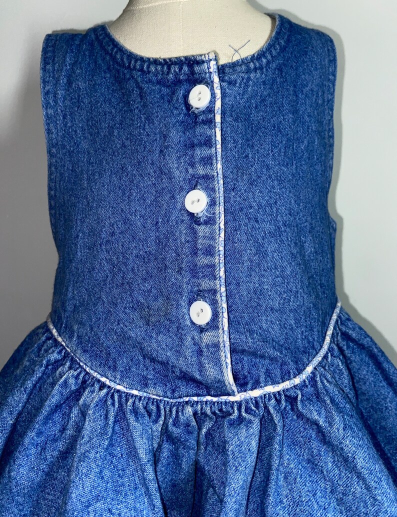 Vintage Oshkosh Denim dress,toddler Oshkosh,Oshkosh jumper,Oshkosh toddler dress, Oshkosh,made in USA, vintage Oshkosh jumper,vintage denim image 2