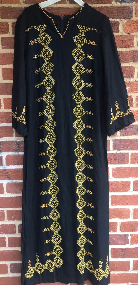 Oaxacan Maxi Dress,vintage caftan,Ethnic, BoHo, ha