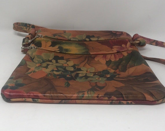 Vintage Floral Leather Purse,Vintage bag,vintage … - image 7