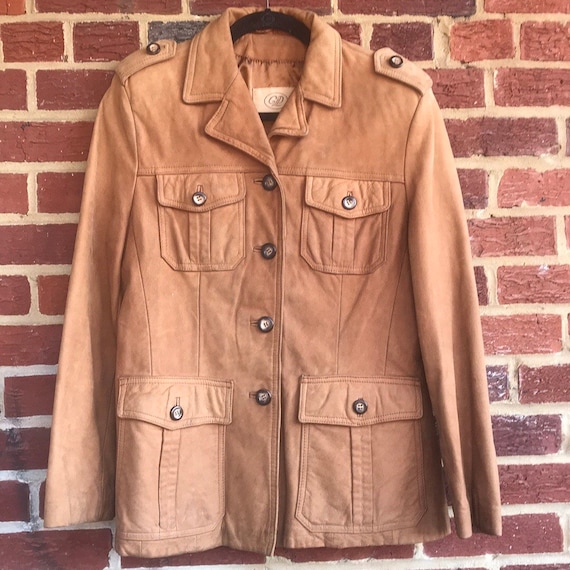 Georgetown Leather Safari Style Coat, Georgetown … - image 1