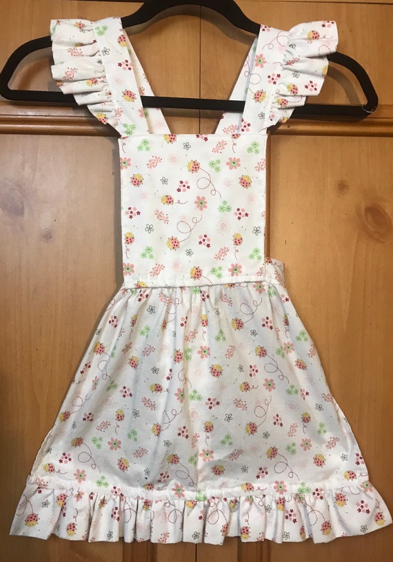 Girls apron dress handmade,Apron dress,vintage dr… - image 8