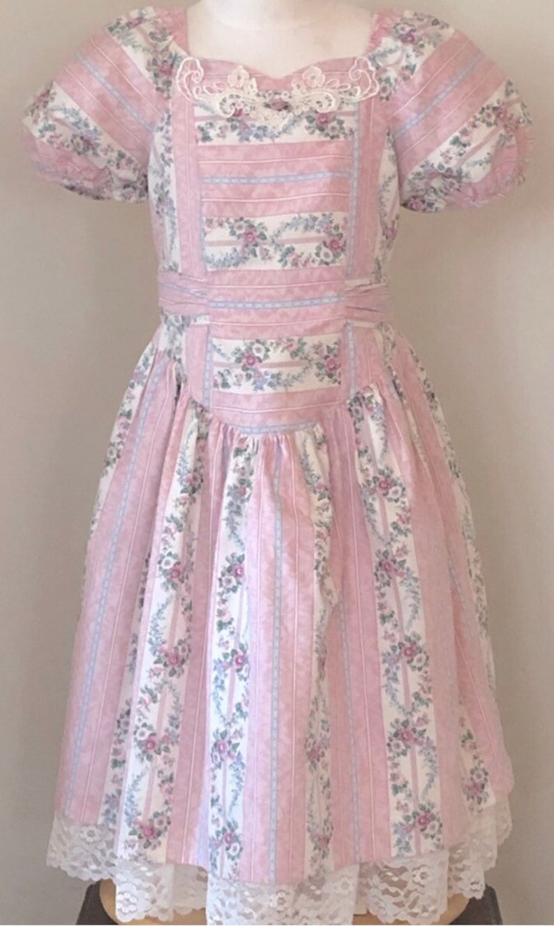 Vintage Girls Dress, vintage, dress, vintage dress,shabby chic,Jessica Ann dress,floral dress,cottage core,prairie dress image 1