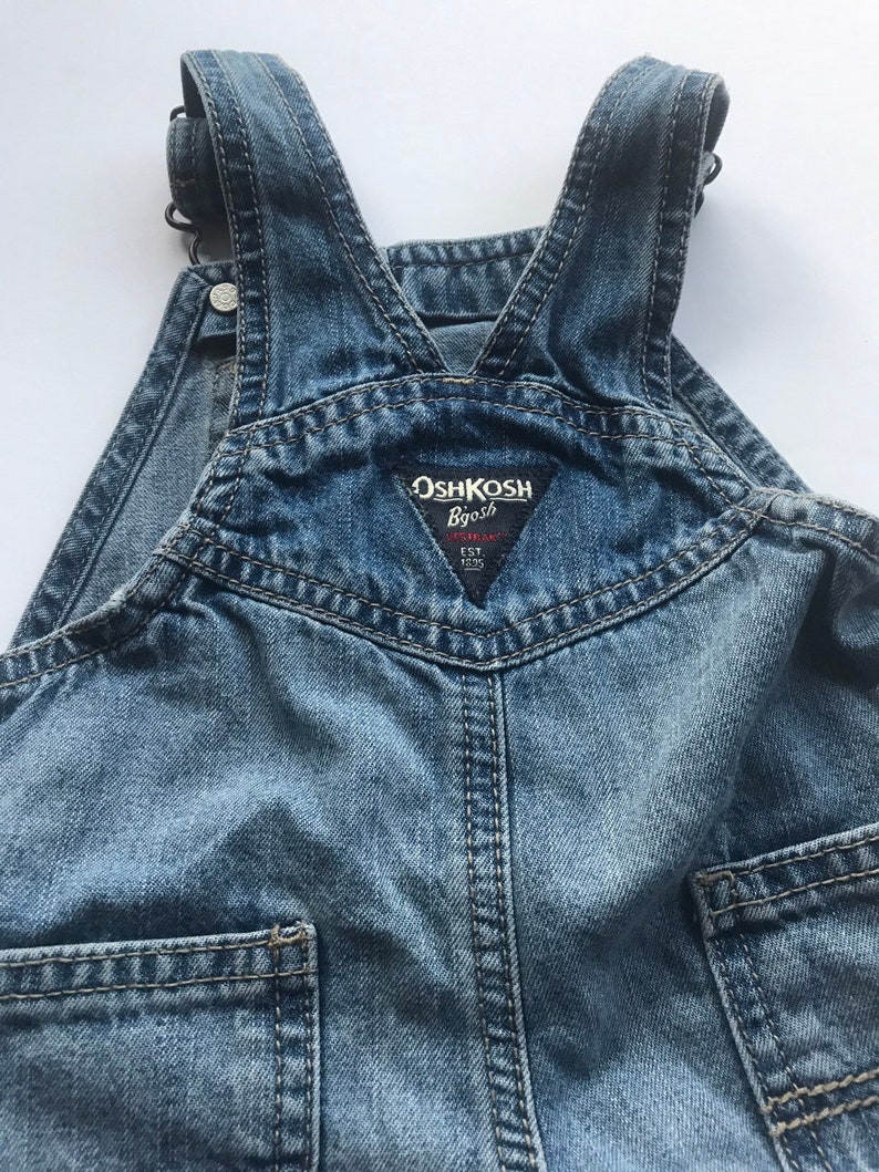 Oshkosh vestbak 6month denim overalls ,vintage denim ,jean overalls image 5