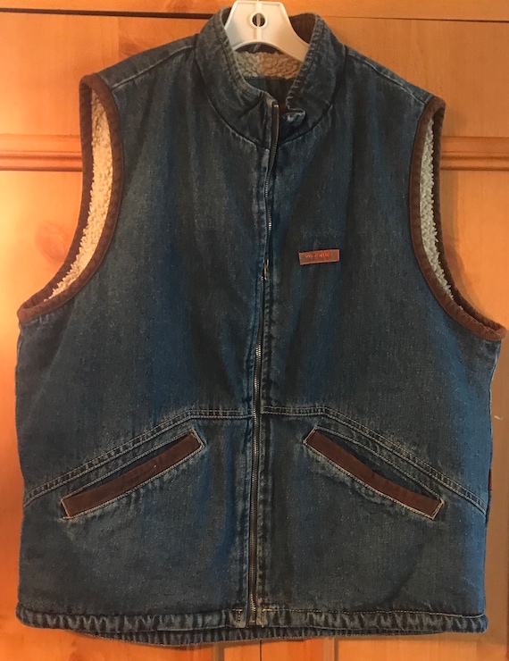 Wrangler Hero Sherpa lined denim vest 