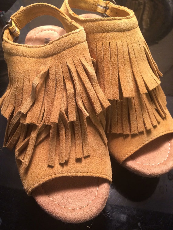 Minnetonka sz 5 leather wedged sandals/sz 5 sanda… - image 2