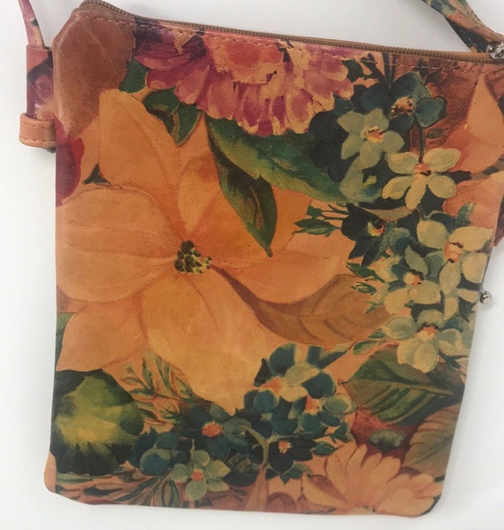 Vintage Floral Leather Purse,Vintage bag,vintage … - image 4
