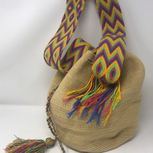 Hand Woven crossbody bucket bag,Wayuu bag,monchila,crossbody bag,Hand made,bucket bag,purse