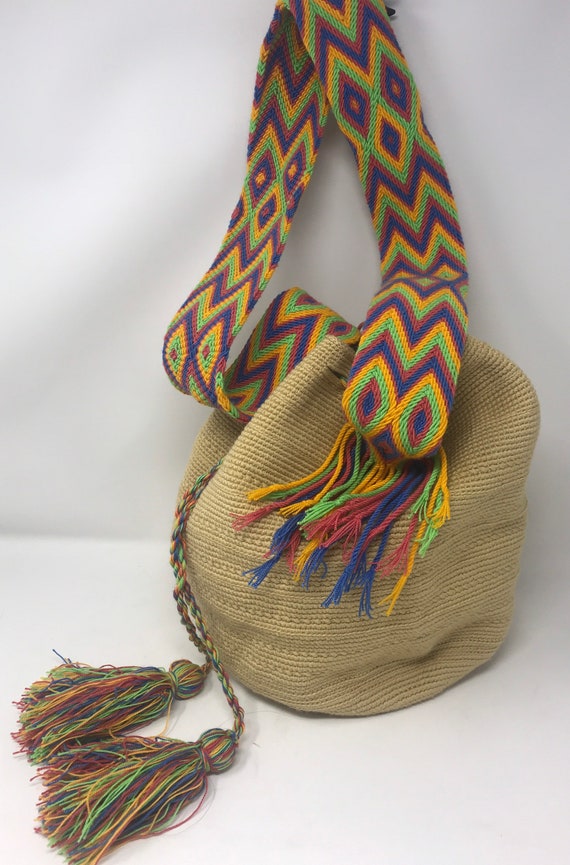 Hand Woven crossbody bucket bag,Wayuu bag,monchila