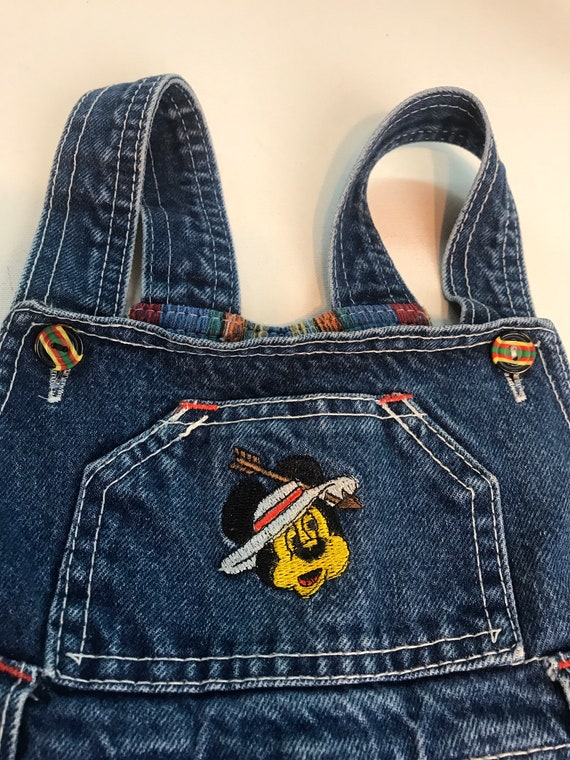 Mickey Mouse vintage embroidered overalls, embroi… - image 4