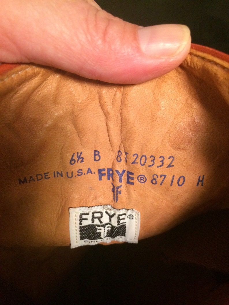 Vintage bohemian hippie Frye boots size 6.5 B women/'s leather riding equestrian knee-high vintage Fryes 8710 made in USA handmade