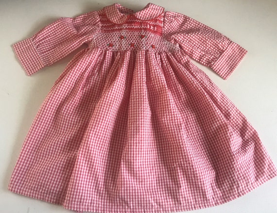 Vintage Hand Smocked Seersucker dress, vintage dr… - image 1