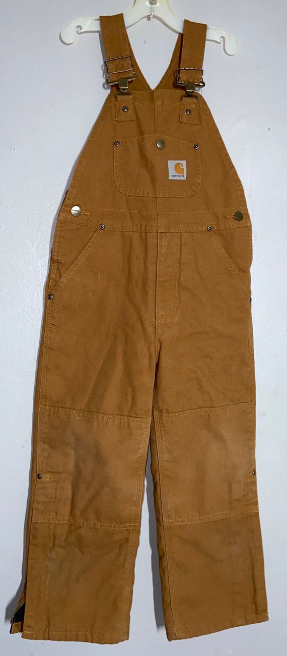 Vintage Carhartt Bib Overalls Mens 31x32 Brown Duck Canvas Double Knee