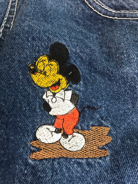 Mickey Mouse vintage embroidered overalls, embroi… - image 2