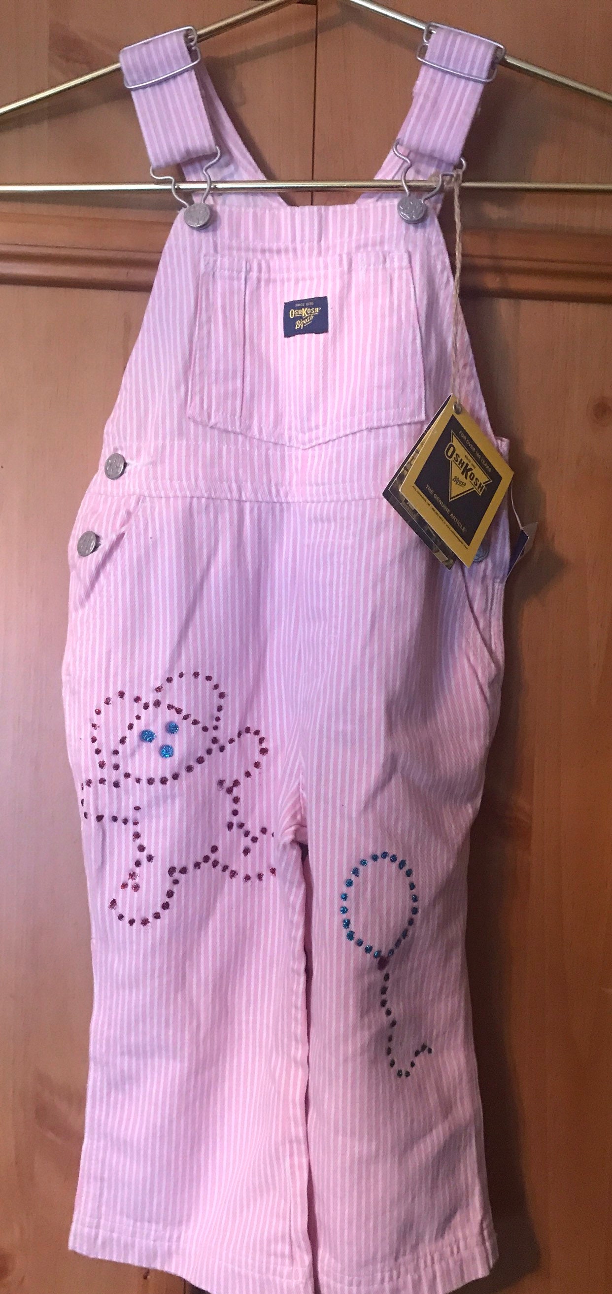 Oshkosh 1T Deadstock Wide Leg Vintage Pink and White Striped - Etsy