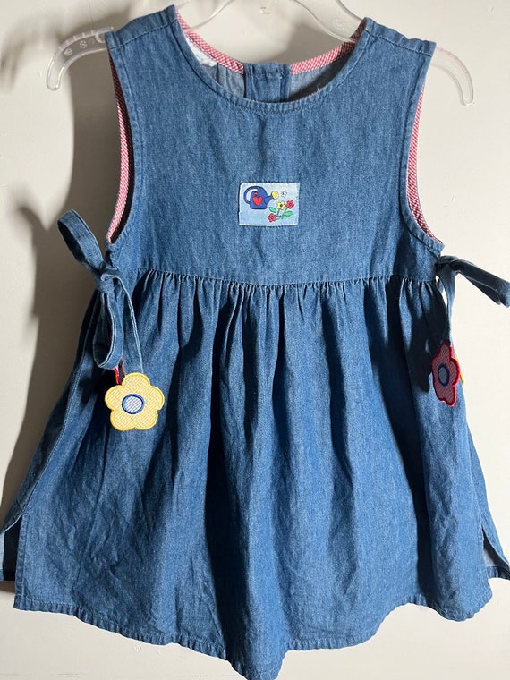 Girls dress,vintage girls dress,girls denim dress… - image 1