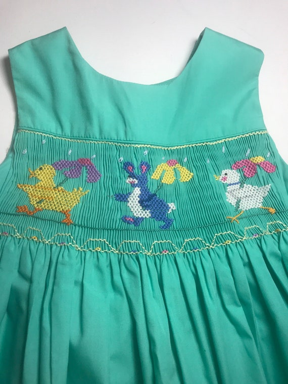 Vintage Handmade Smocked Dress,smocking,smocked gi