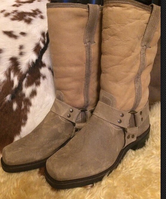 Suede Harness Boots Etsy
