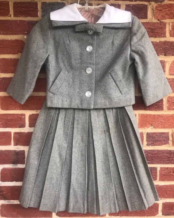 Vintage 50s girls wool suit,Vintage, vintage girls