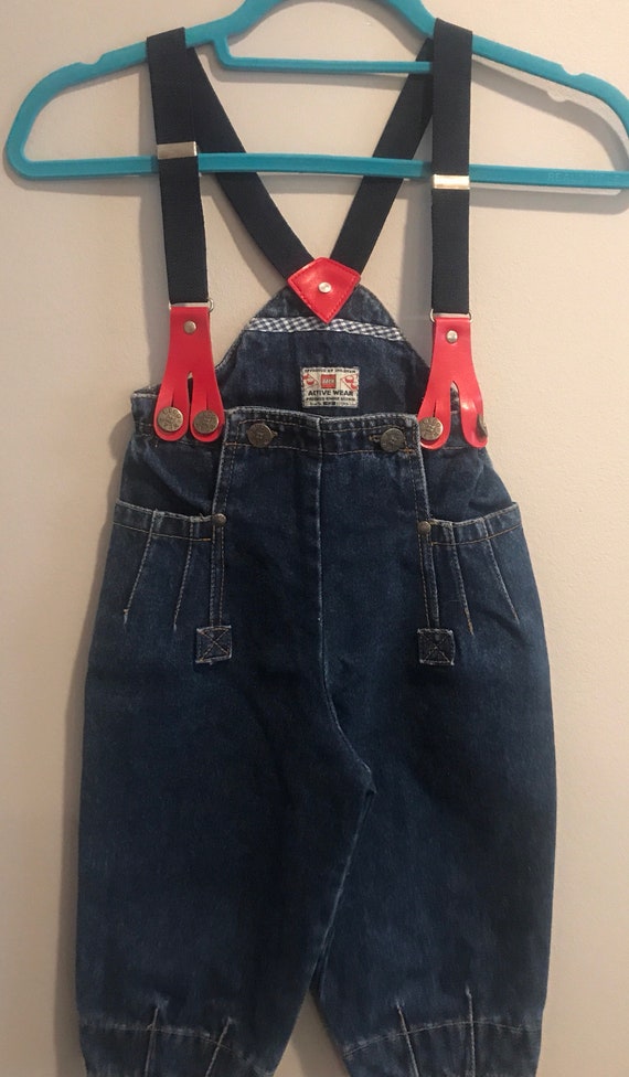 Vintage kids Jean Lego overalls suspenders - image 1