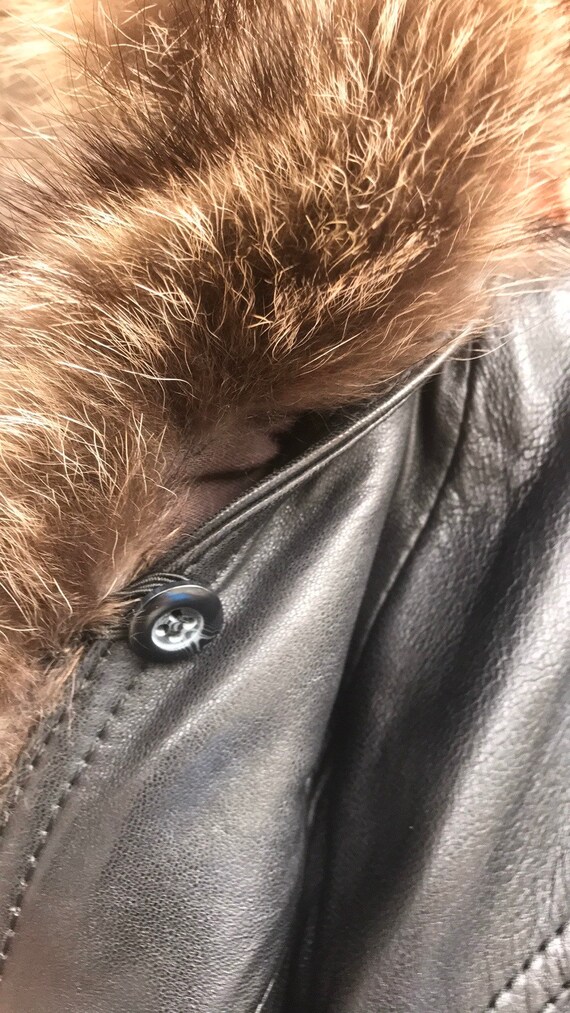 Raccoon Collar J Walden Leather Coat - image 5