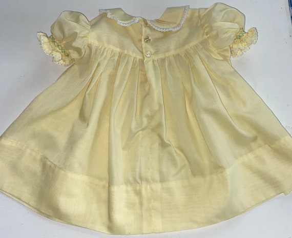 Vintage Infant Toddler Smocked Dress, smocking,sm… - image 7