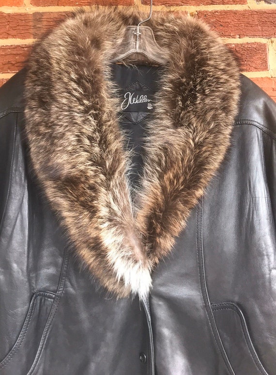 Raccoon Collar J Walden Leather Coat - image 2