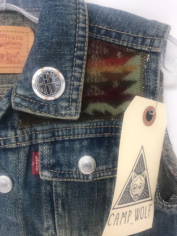 Vintage Camp Wolf Levi’s Denim Vest,Vintage,Toddl… - image 3