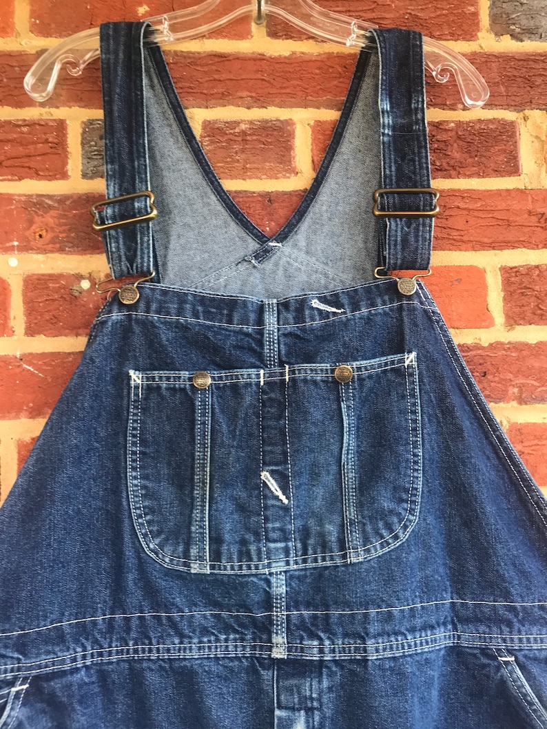 Denim Overalls, jeans, overalls, denim, farmer overalls, Roebucks Denim Overalls,Vintage denim,Bib overalls image 3