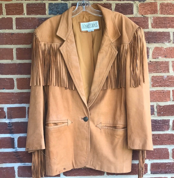 Leather fringe women’s sz M jacket,Cowboy jacket,f