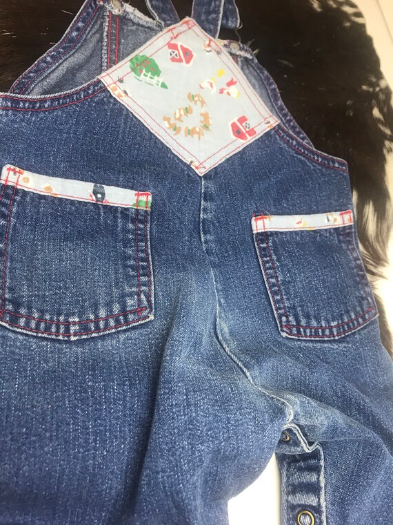 Oshkosh vintage 24 month jean overalls Made in U.… - image 8