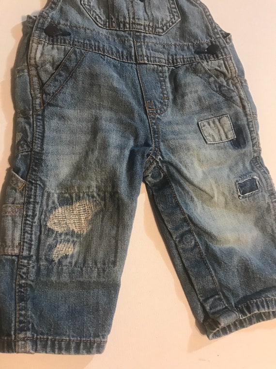 Oshkosh vestbak 6 month jean bib overalls,Denim o… - image 3