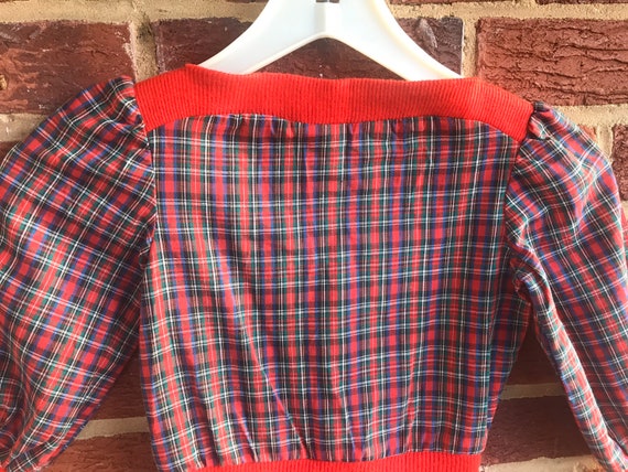 Vintage 80s plaid boatneck toddler dress/Topper/ … - image 2