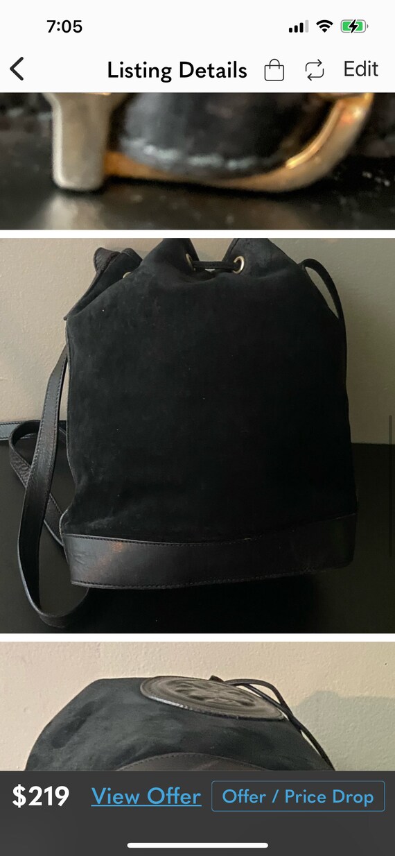 Vintage Fendi Bag,Fendi purse,suede bucket bag,su… - image 3