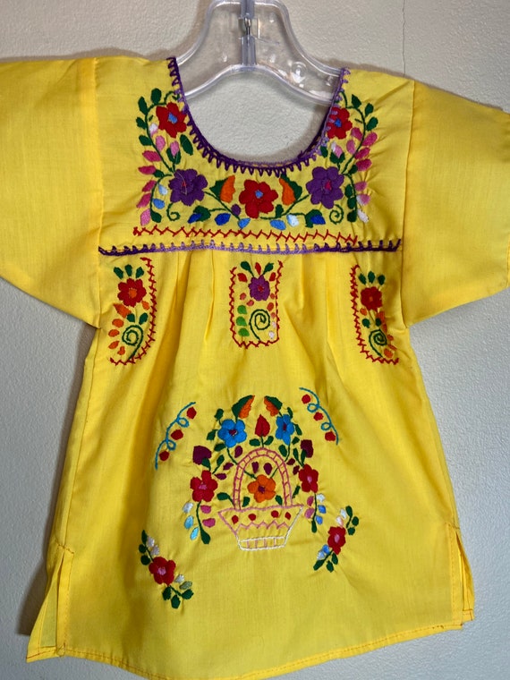 Vintage Embroidered Infant Mexican Dress,ethnic dr
