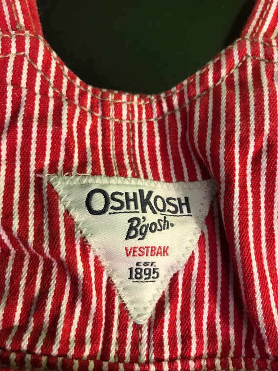 Oshkosh vestbak vintage 6 month Red/white striped… - image 3