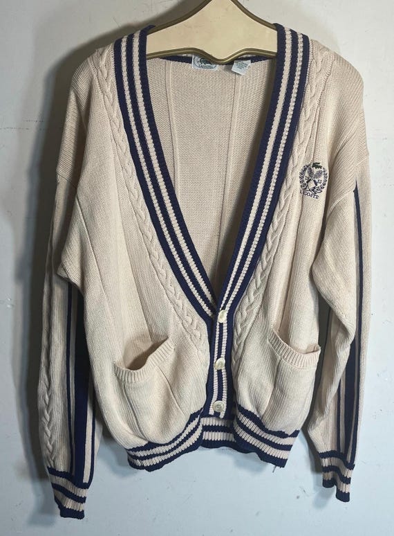 Vintage Izod Lacoste Tennis Cardigan Sweater,tennis sweater,cardigan sweater,Izod,Izod Lacoste