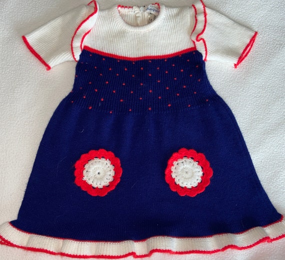Vintage girls toddler dress,Toddler dress,knit dr… - image 1