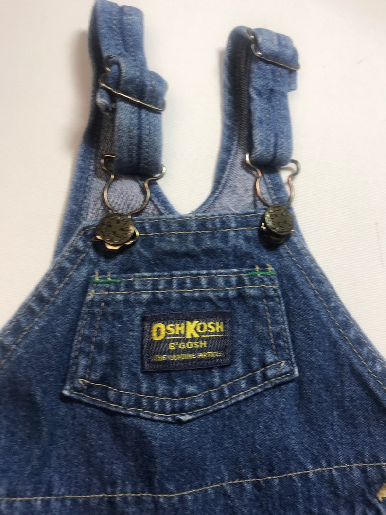 Vintage Oshkosh Overalls, vintage, vintage denim,vintage jean overalls, toddler overalls,vintage toddler overalls,Jean overalls,made in USA image 2