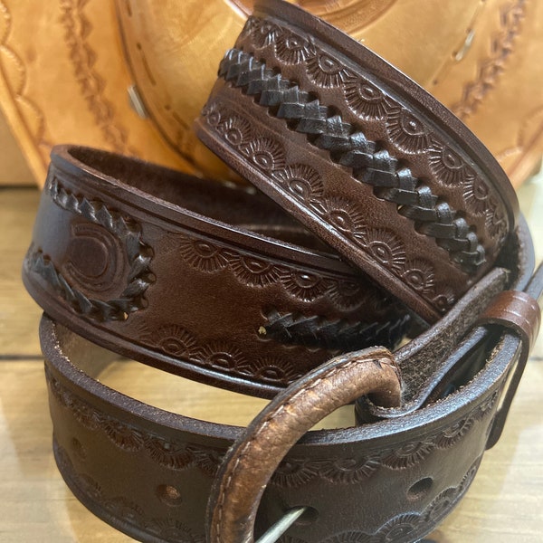 Vintage Leather Belt - Etsy