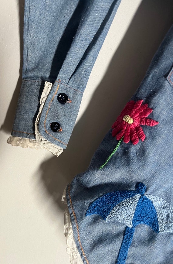 Girls Denim Embroidered Shirt,vintage,vintage shi… - image 6