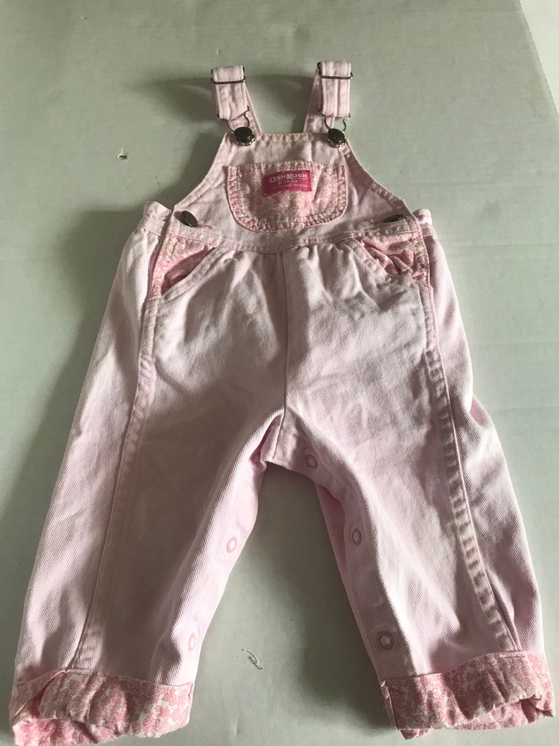 Oshkosh vestbak Vintage made in USA pink overalls /12 month | Etsy