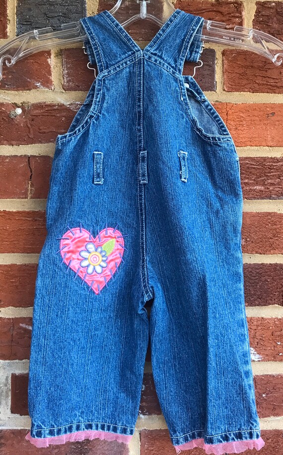 Denim appliquéd overalls, infant overalls, overal… - image 4
