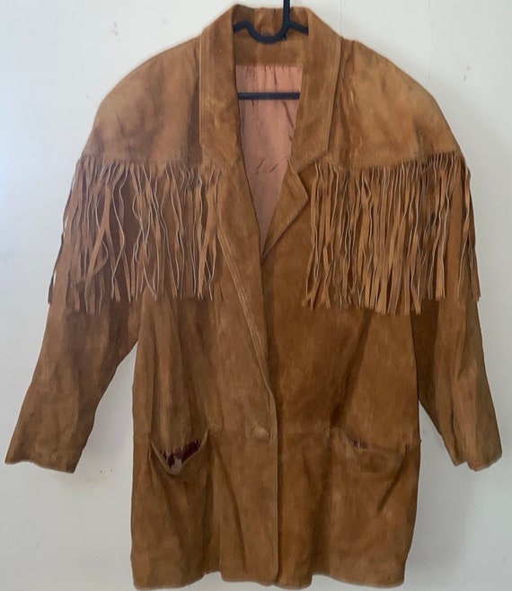 Vintage Leather Fringe Jacket, Cowboy, Cowgirl,Fr… - image 1