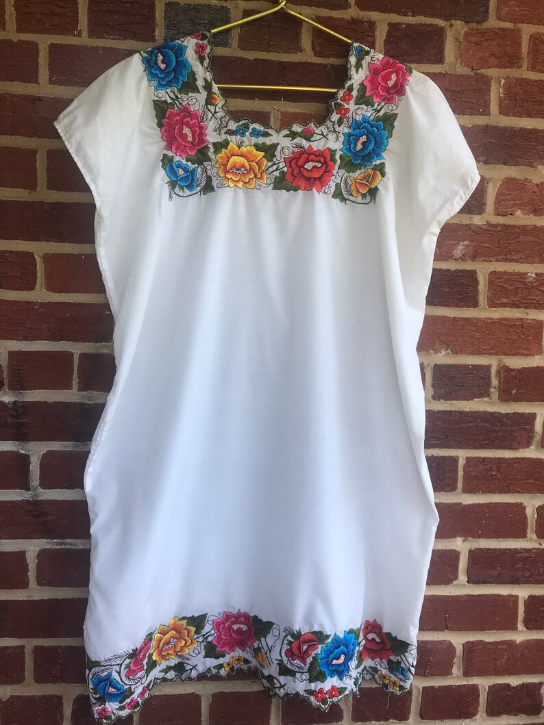 Embroidered Vintage Dress,embroidered,embroidered top,vintage,floral dress,floral top,summer,hipster,lightweight image 3