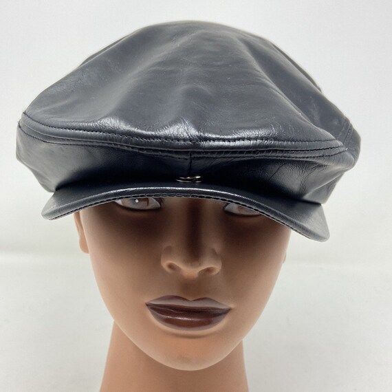 Leather Cap,Winner leather cap,leather cabbie hat… - image 2